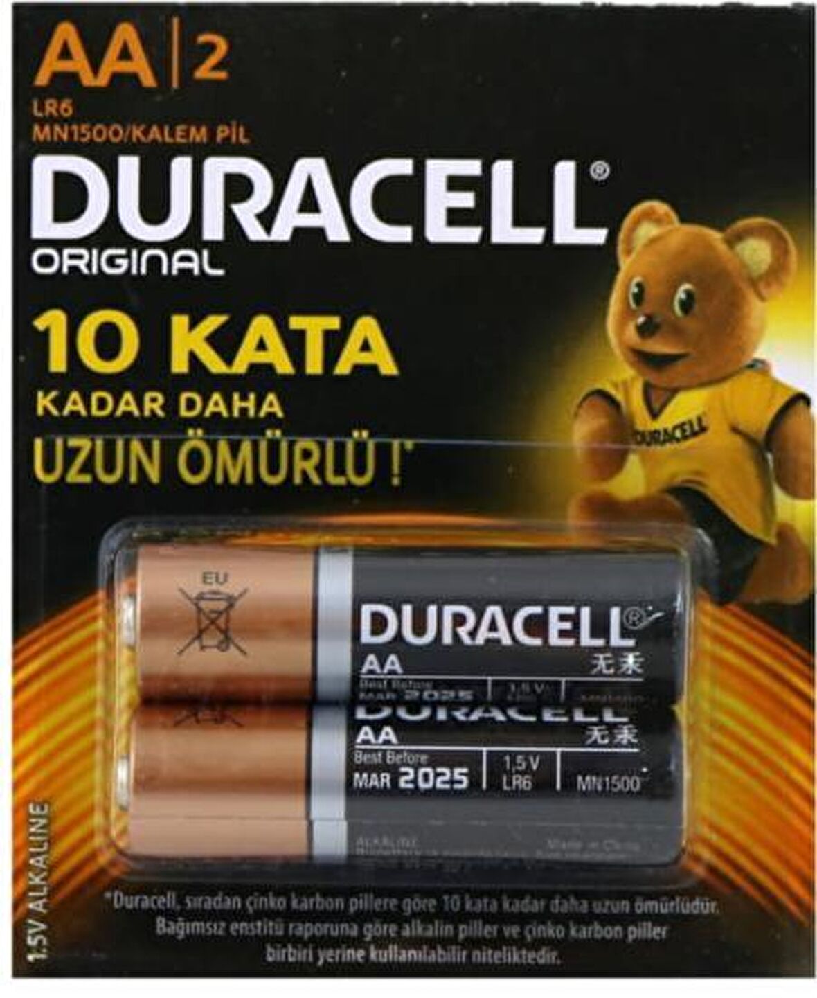 Duracell 2'li Alkaline AA Pil 1,5 V