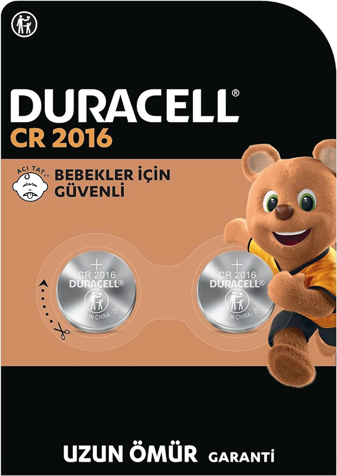 Özel 2016 Lityum Düğme Pil 3V, 2’li paket (CR2016)
