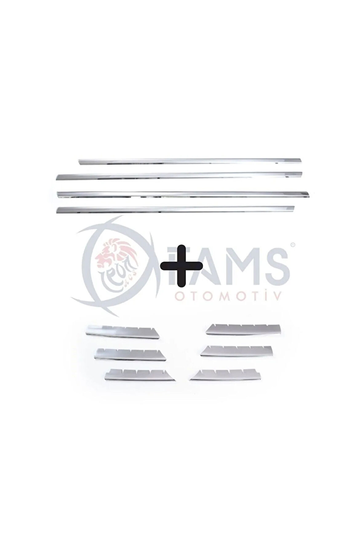 Renaul.t. Megane 2 Krom Aksesuar Seti 2 2002 - 2006 Parça P. Çelik Sedan (CAM ÇITASI ÖN PANJUR)