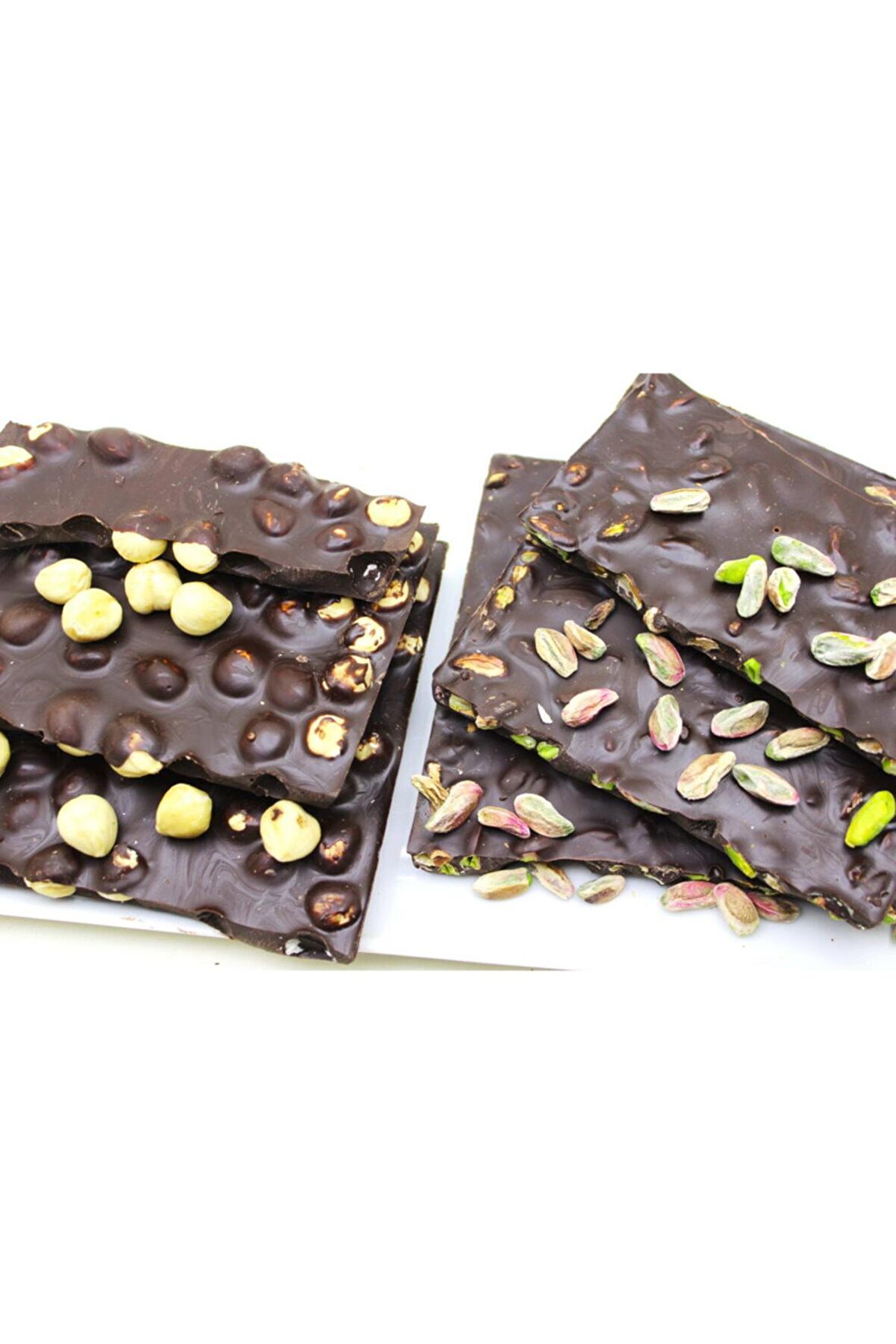 Dark Brown 500 gr Fındıklı ve Antep Fıstıklı Bitter Beyoğlu Çikolatası