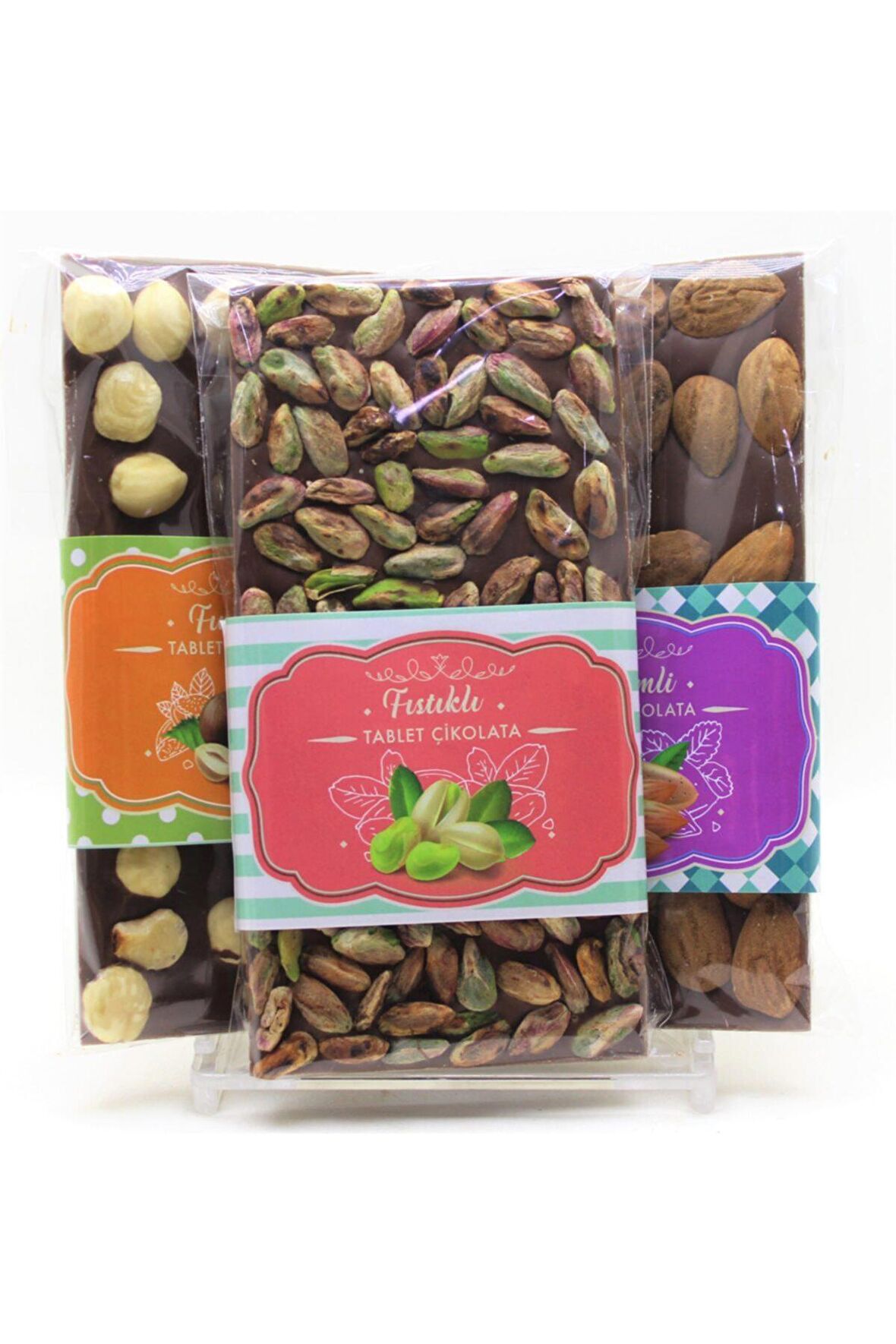 Dark Brown Sütlü Tablet Çikolata En Bol Antep Fıstığı, Fındık Ve Badem 3x100 Gr