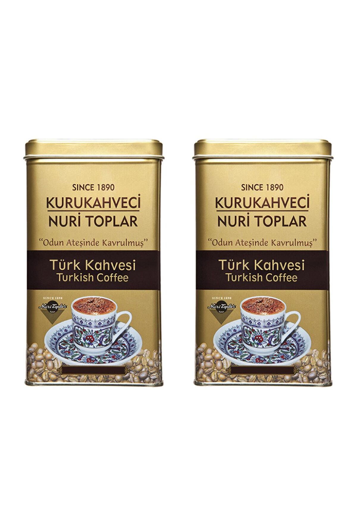 Nuri Toplar 2x300 gr Teneke Kutuda Geleneksel Türk Kahvesi 600 gram