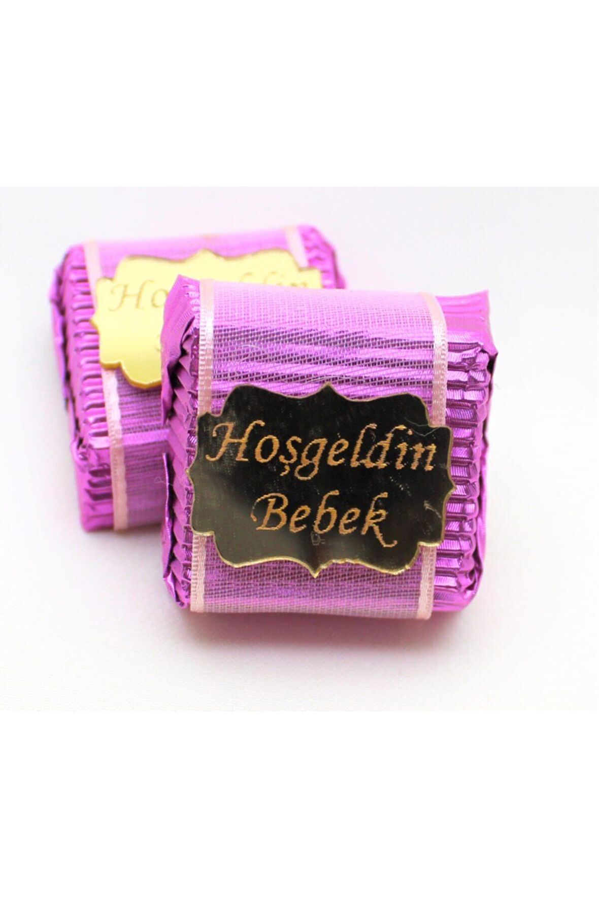 Dark Brown Sargılı Dolgulu Hoşgeldin Bebek Kız Çocuk Çikolatası 48 Adet