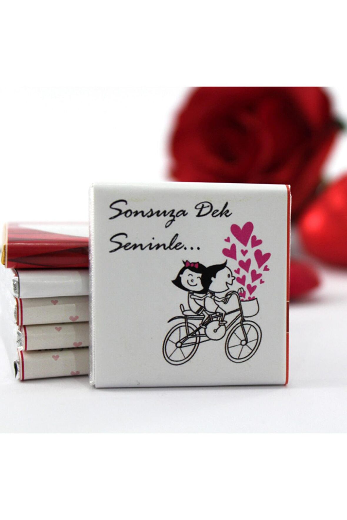 Dark Brown Sonsuza Dek Seninle Yazılı 48 Adet Madlen Çikolata Bitter Ve Sütlü