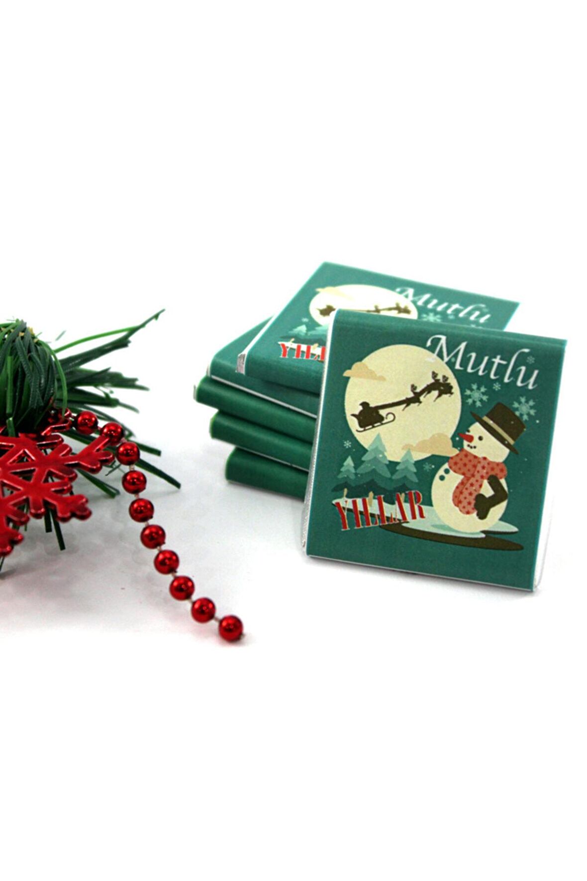 Dark Brown Yılbaşı Hediyelik Madlen Çikolatası Mesajlı 48 Adet