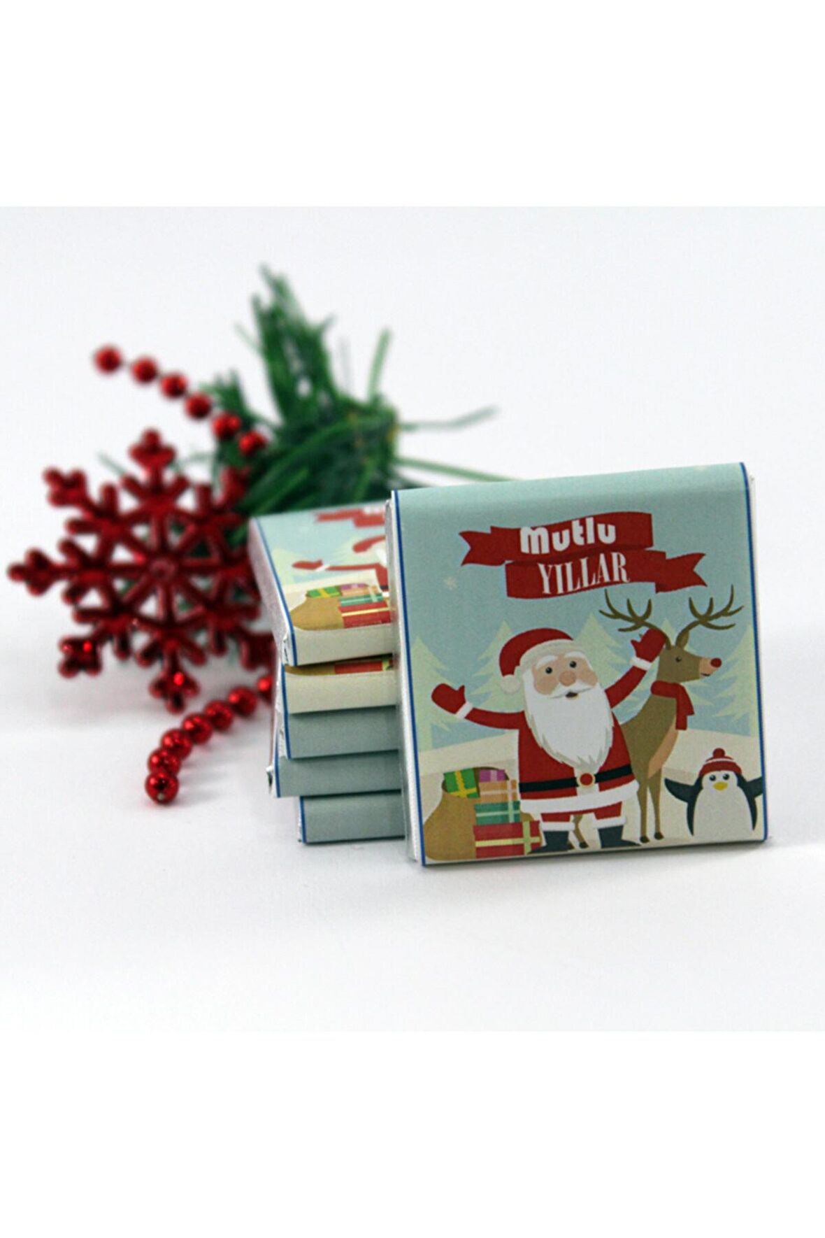 Dark Brown 48 Adet Yılbaşı Yeni Yıl Tebrik Çikolatası Hediyelik