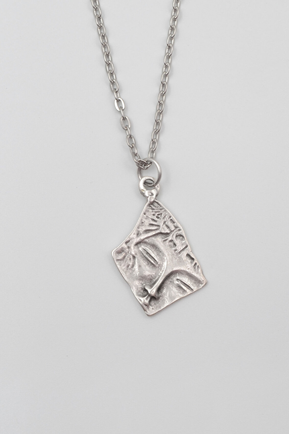 Yuyuyan Güzel Düz Ezme Zincir Kolye - Antik Gümüş Kaplama - Kadın Erkek - 60 cm