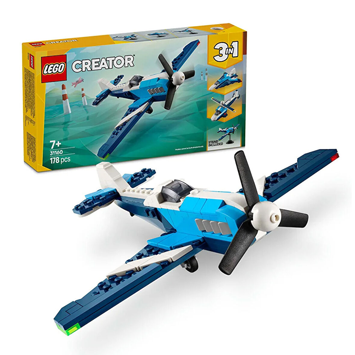 ® Creator 3'ü 1 Arada Uçak: Yarış Uçağı Araç Oyun Seti 31160 1 Adet
