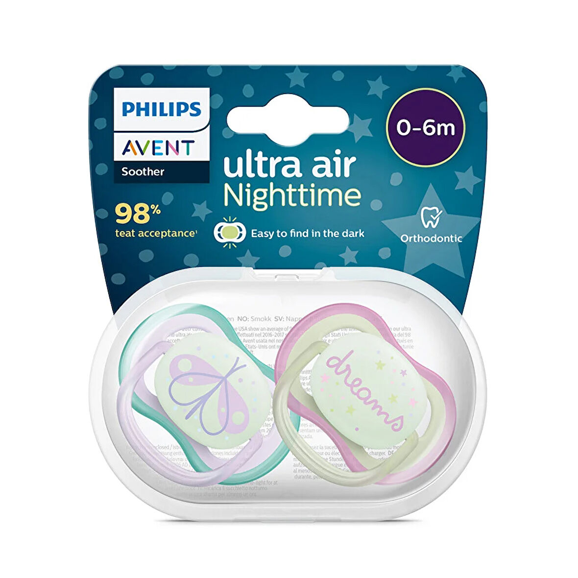 Ultra Air Gece Emziği 0-6 Ay, 2'li Paket, Kız 1 Adet