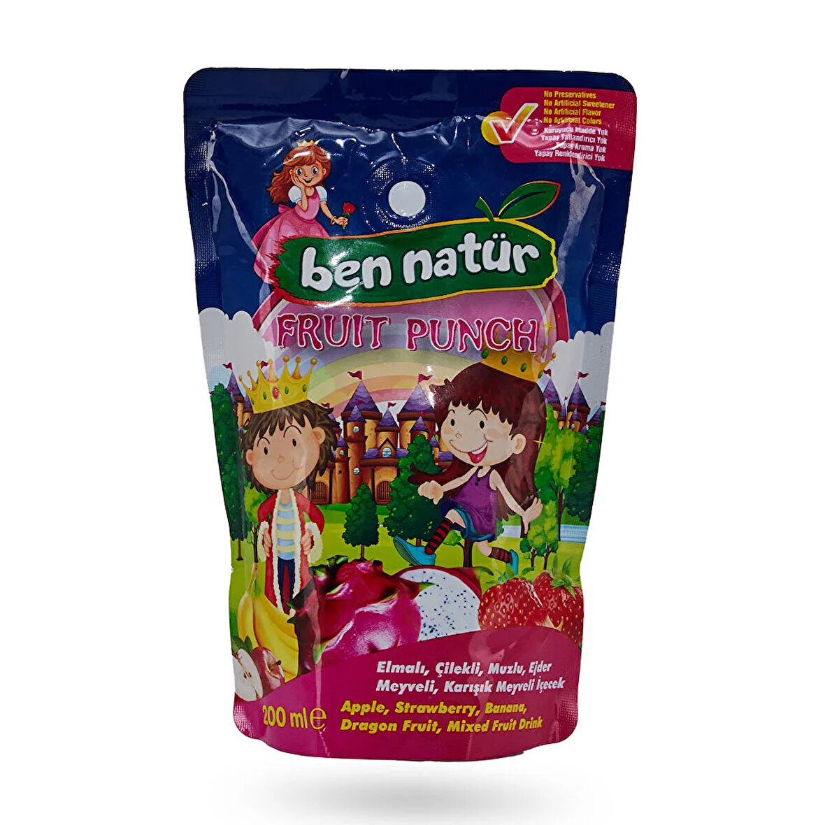 Fruit Punch Elmalı, Çilekli, Muzlu, Ejder Meyveli, Karışık Meyveli İçecek 200 ml (2 ADET)