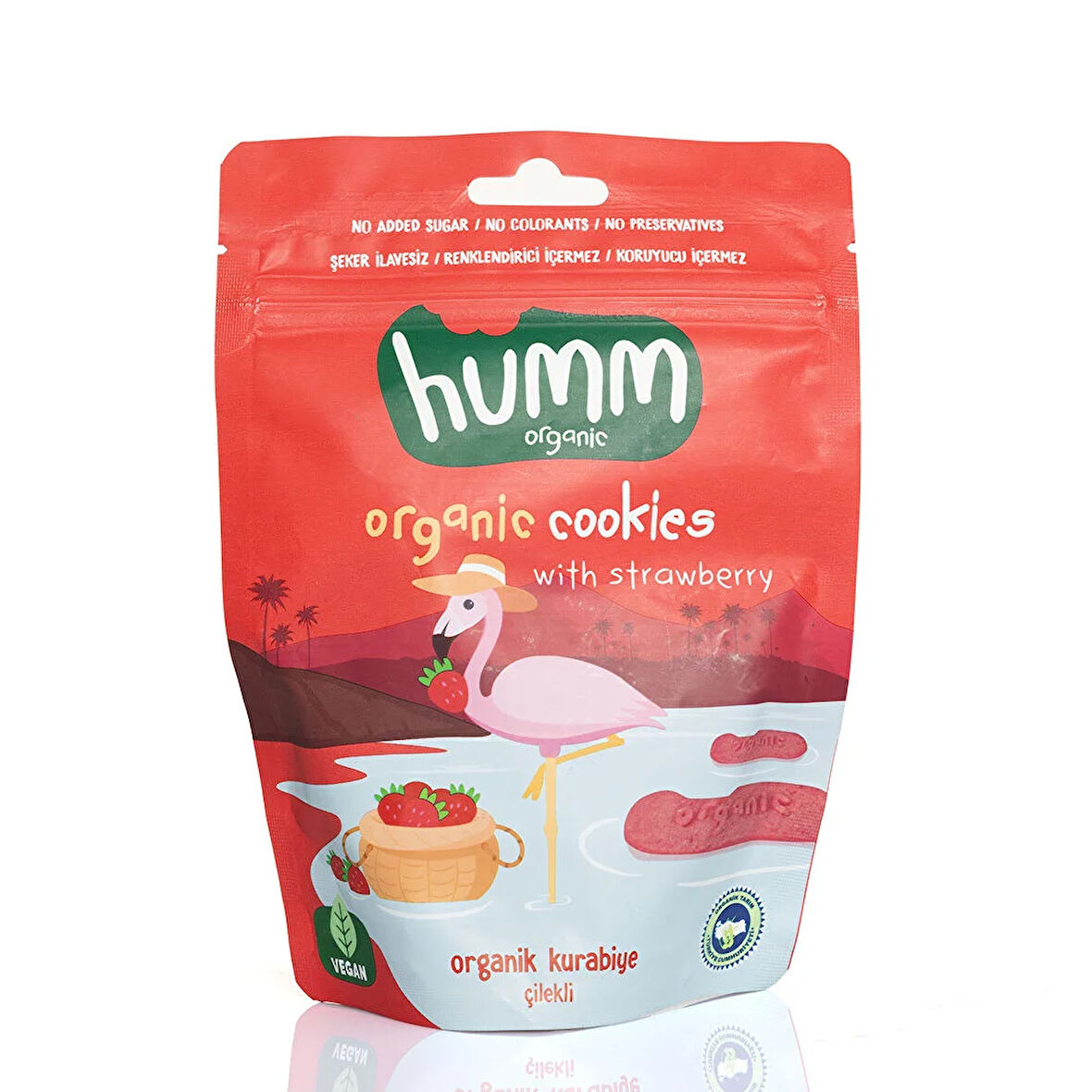 Organik Vegan Çilek Kurabiye 55 Gr (2 ADET)