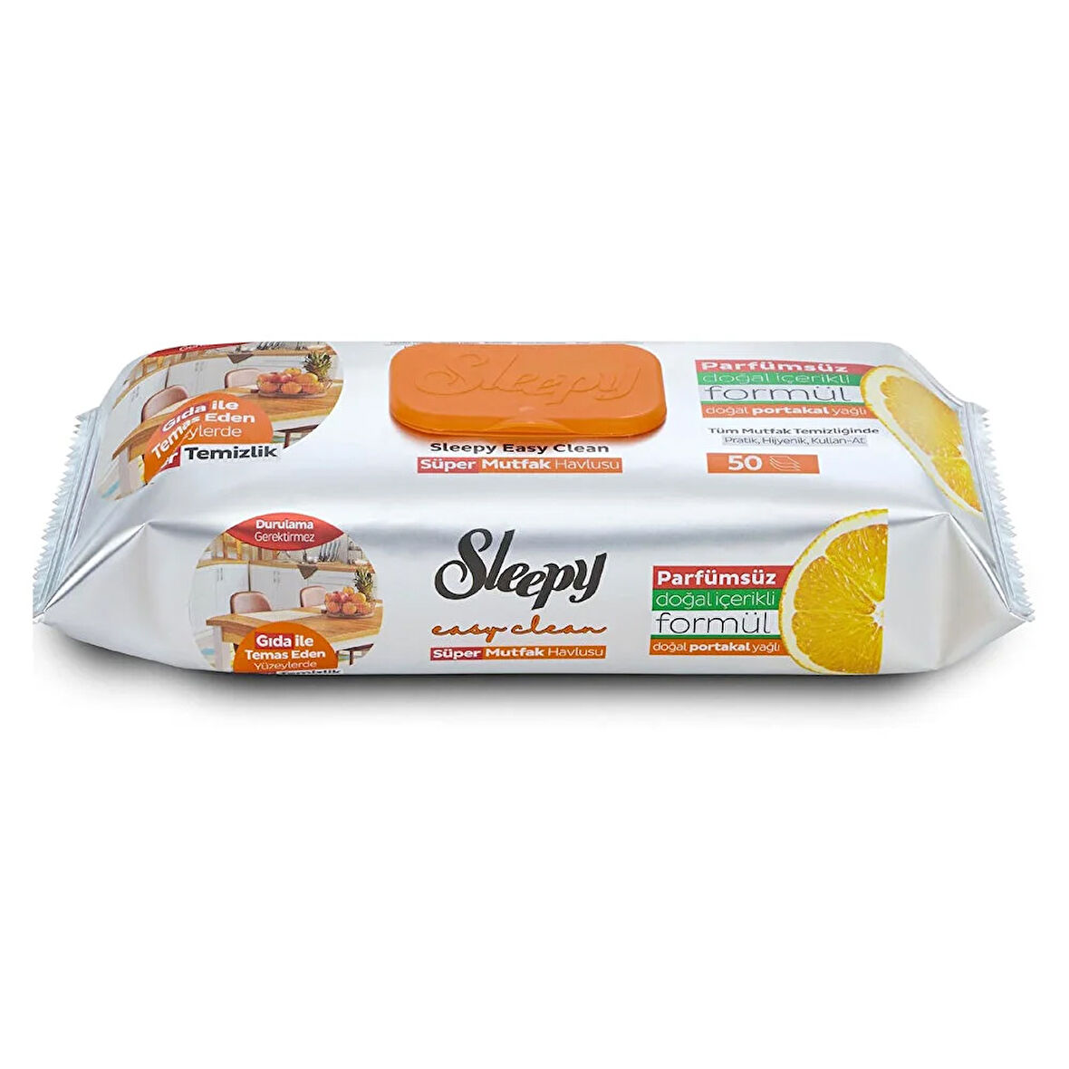 Yüzey Temizlik Süper Mutfak Havlusu Portakal 50 Adet (3 ADET)
