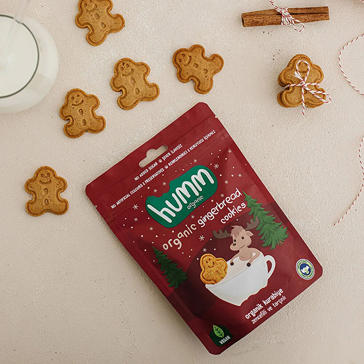 Organik Vegan Zencefilli ve Tarçınlı Kurabiye 55 gr (3 ADET)