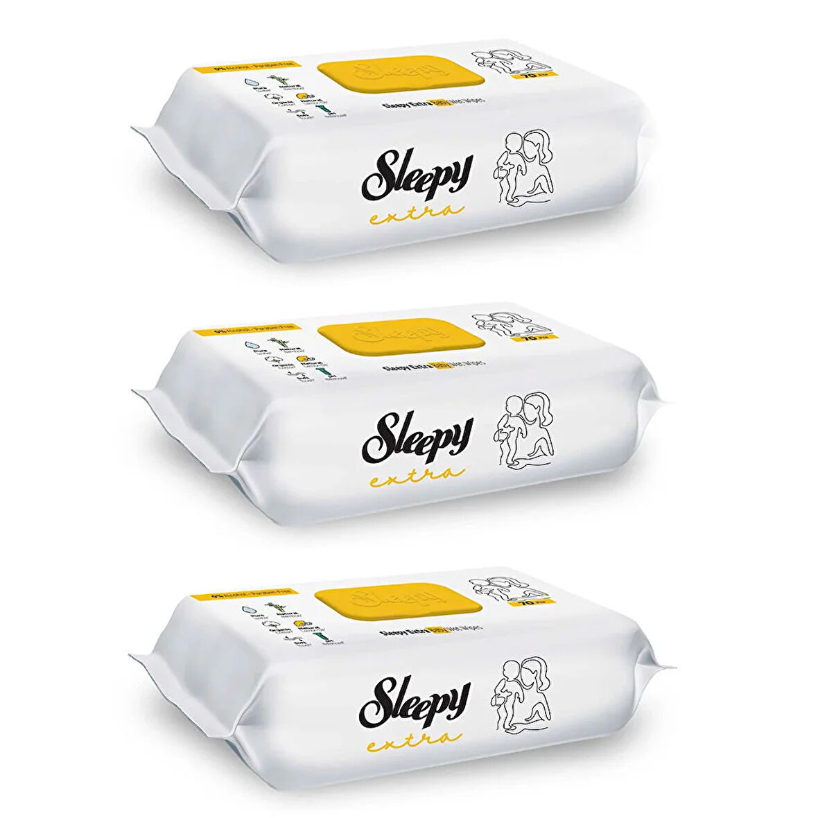 Extra Bebek Islak Mendil 3x70 Adet (4 ADET)