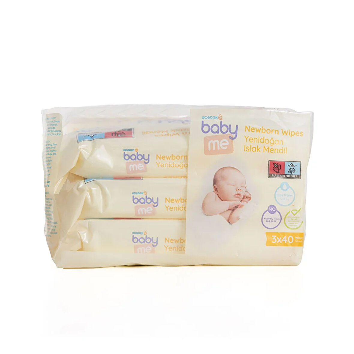 Yenidoğan Islak Mendil 3x40 Adet (4 ADET)