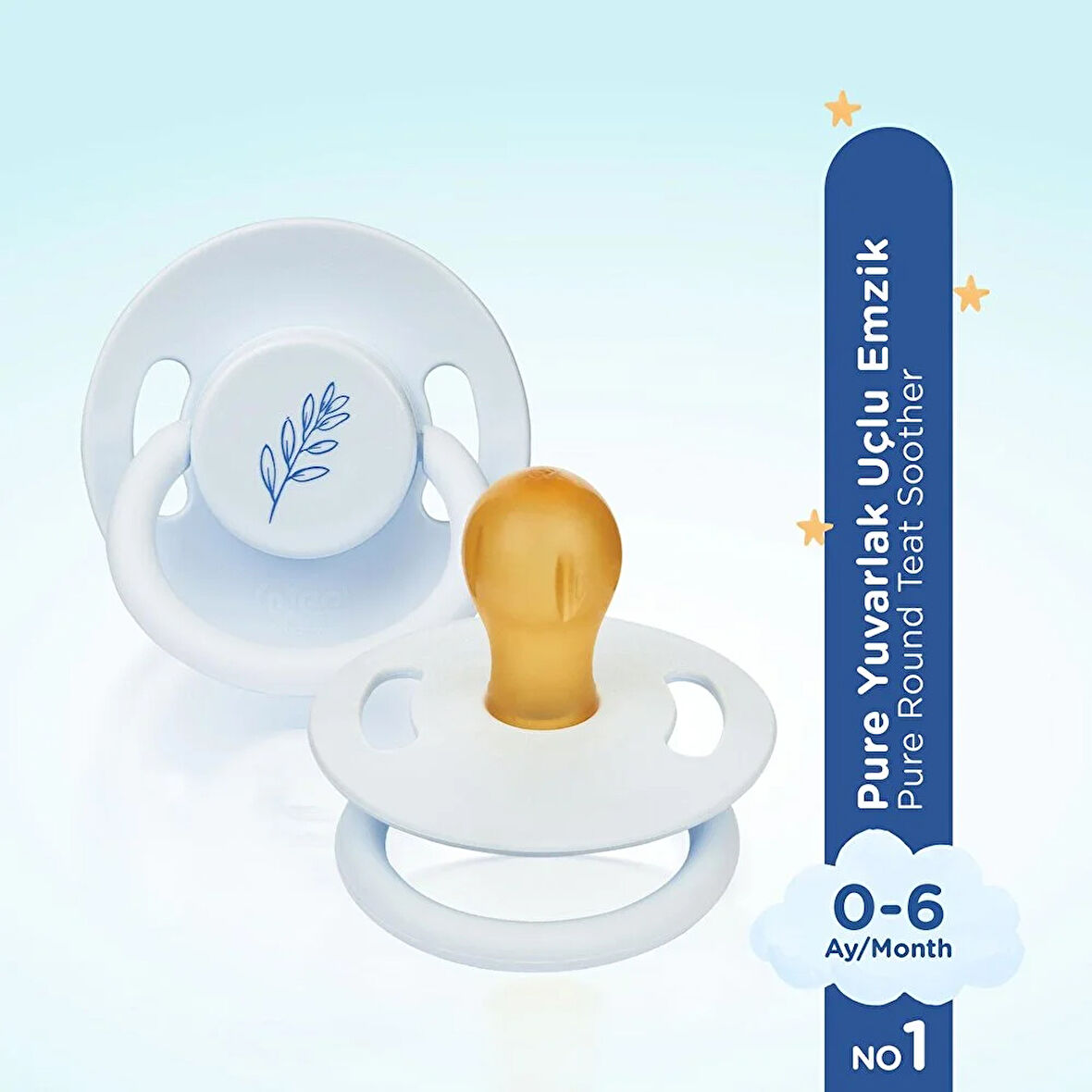 698 Wee Baby Pure Yuv.Kauçuk Emzik No:1 Mavi (4 ADET)