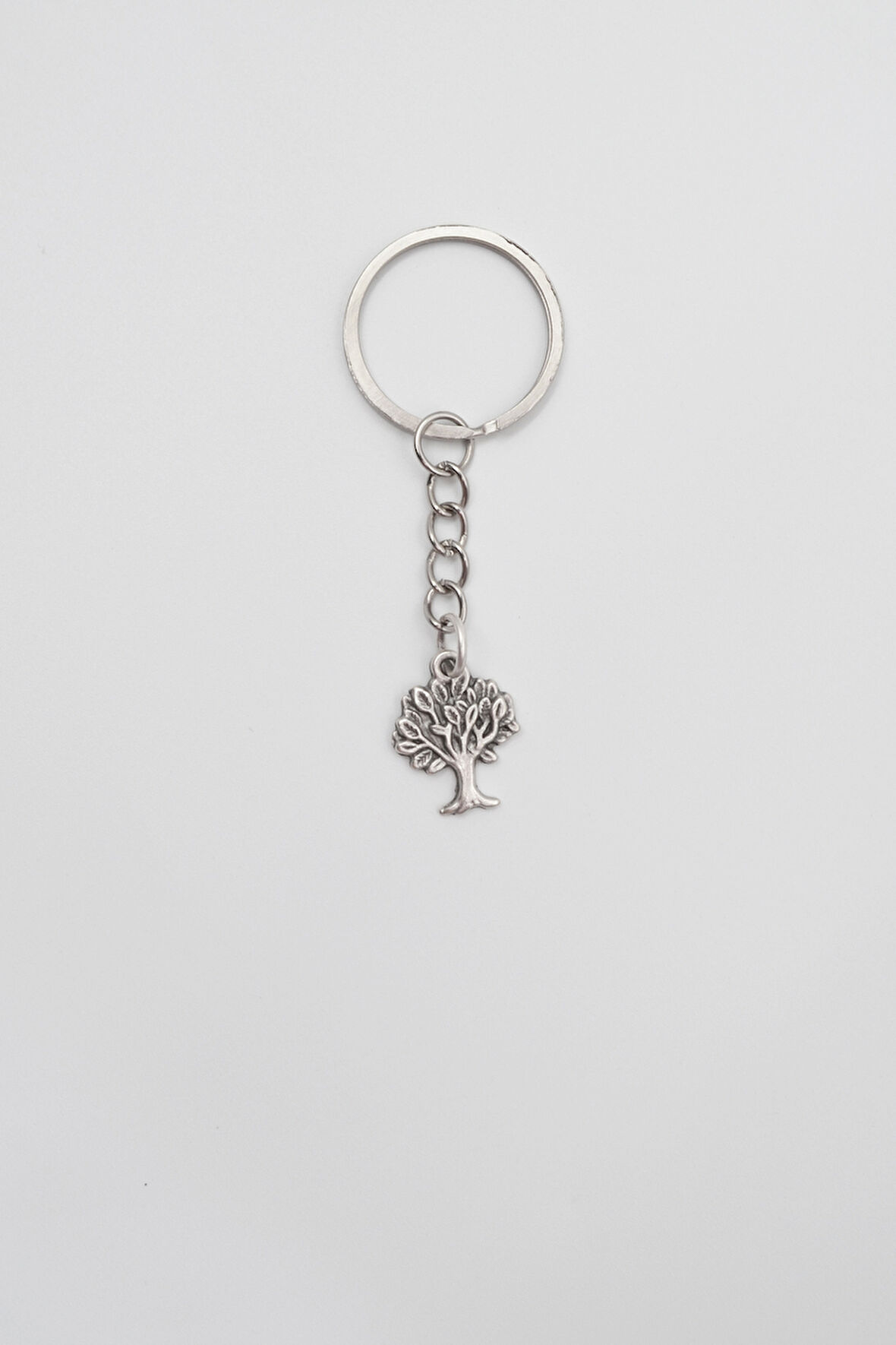 Hayat Ağacı Anahtarlık - Antik Gümüş Kaplama - Kadın Erkek