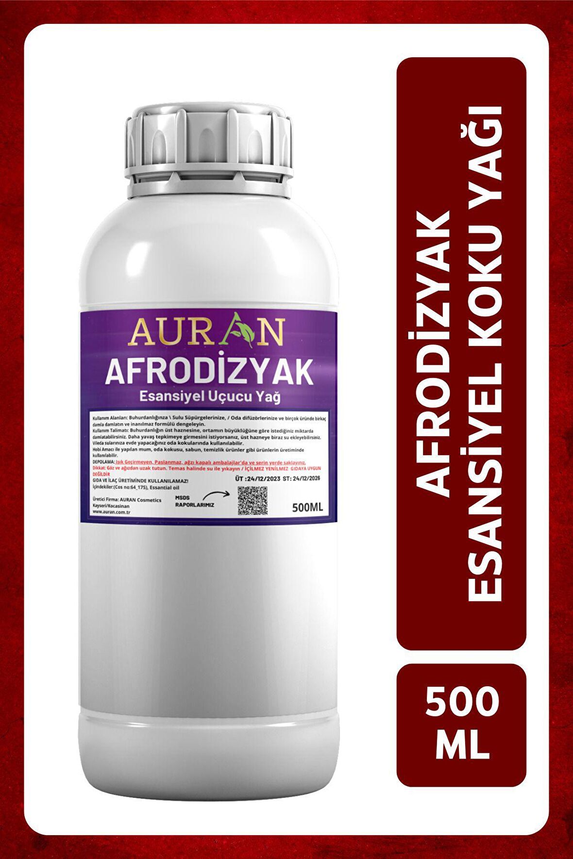 Afrodizyak Esansiyel Uçucu Yağ Esans Koku Yağı Hobi Esans Mum Sabun Oda Kokusu 500ml