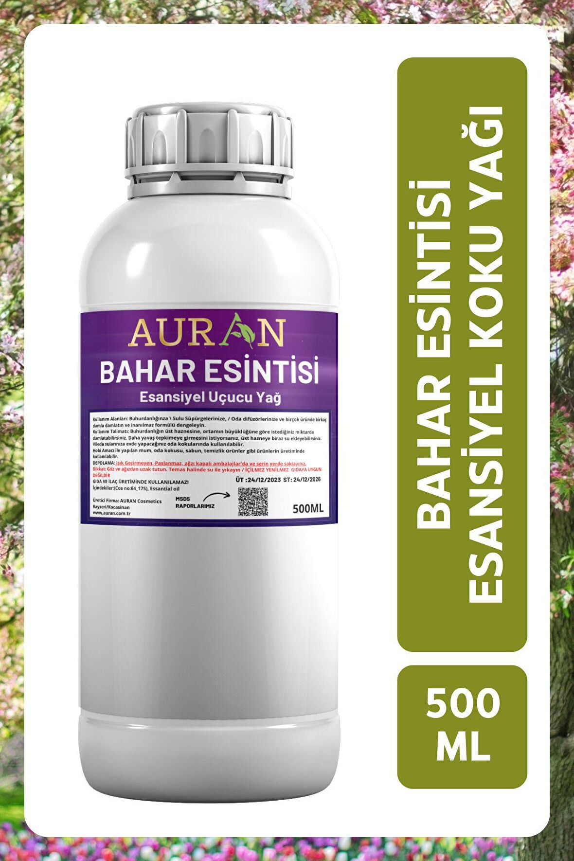 Bahar Esintisi Esansiyel Uçucu Yağ Esans Koku Yağı Hobi Esans Mum Sabun Oda Kokusu 500ml