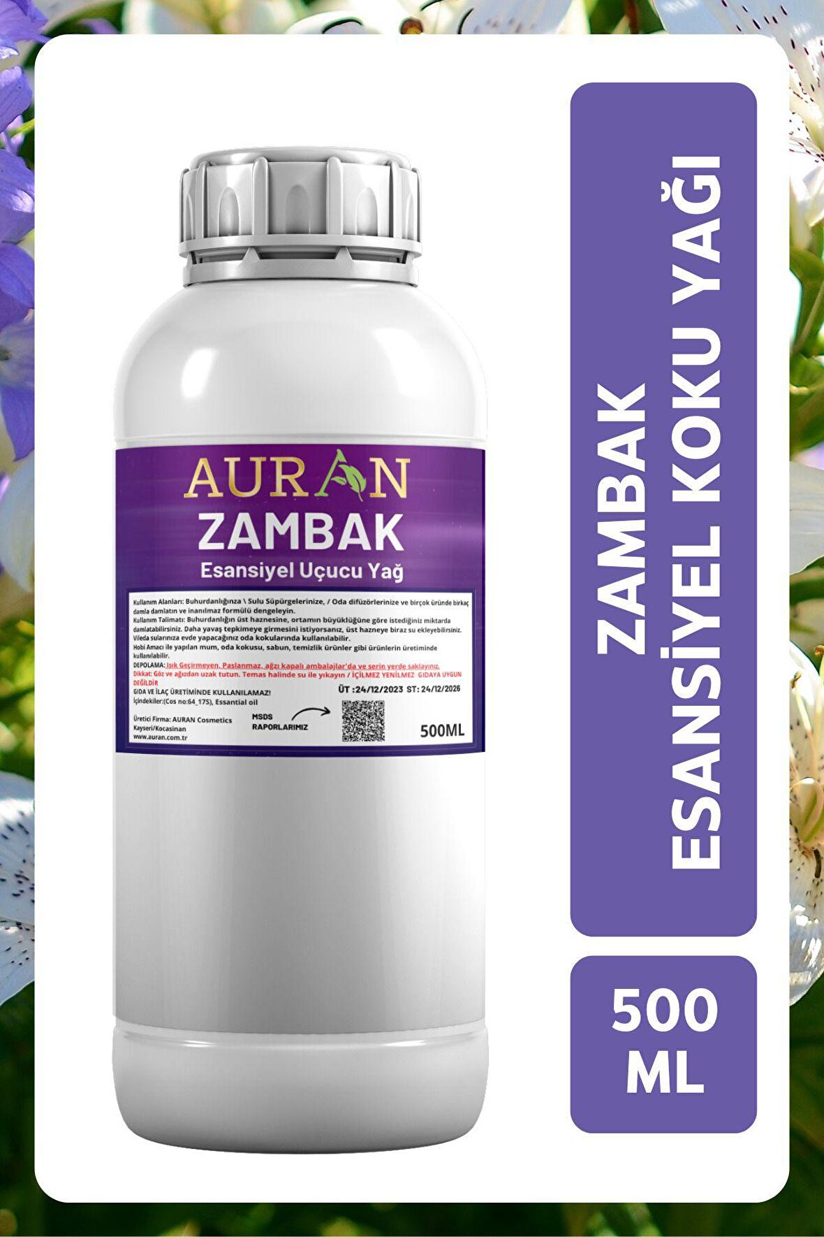 Zambak Esansiyel Uçucu Yağ Esans Koku Yağı Hobi Esans Mum Sabun Oda Kokusu 500ml
