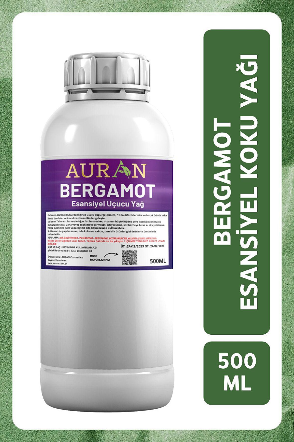 Bergamot Esansiyel Uçucu Yağ Esans Koku Yağı Hobi Esans Mum Sabun Oda Kokusu 500ml
