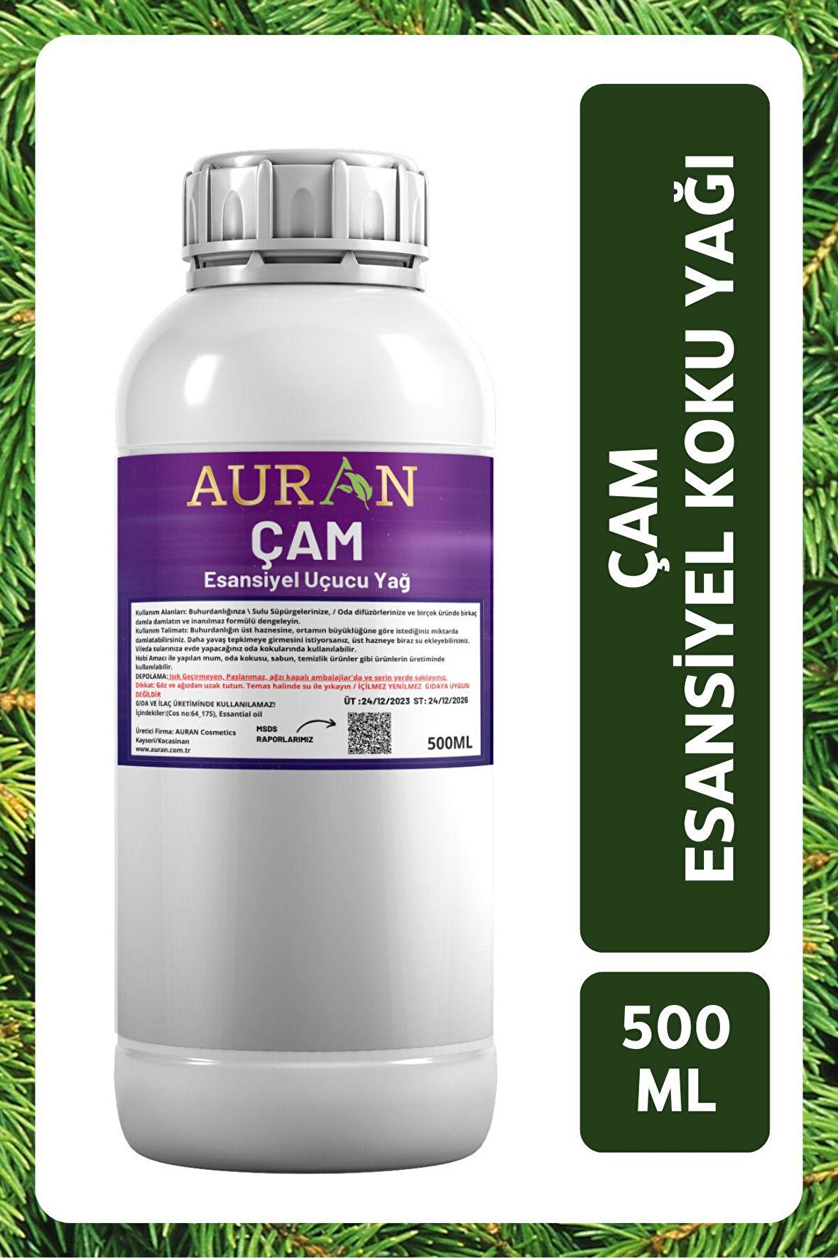 Çam Esansiyel Uçucu Yağ Esans Koku Yağı Hobi Esans Mum Sabun Oda Kokusu 500ml