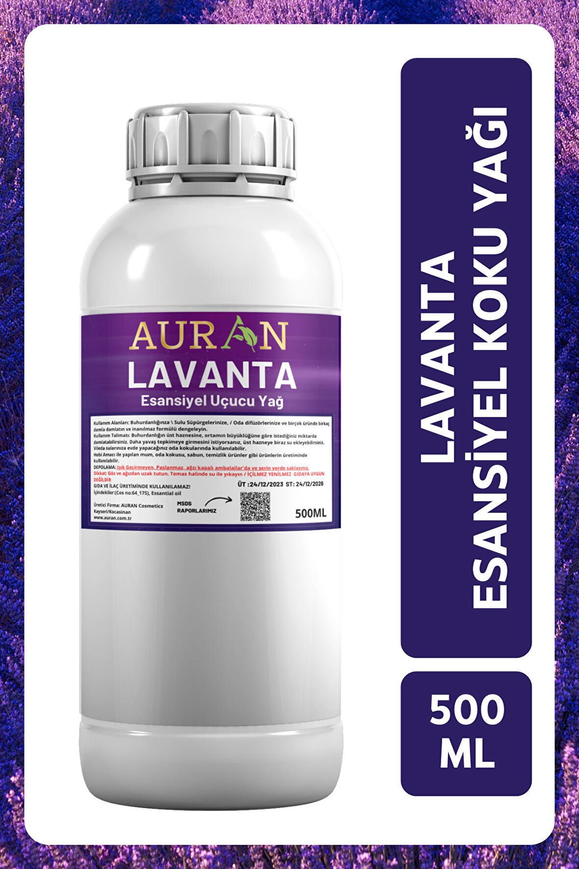 Lavanta Esansiyel Uçucu Yağ Esans Koku Yağı Hobi Esans Mum Sabun Oda Kokusu 500ml