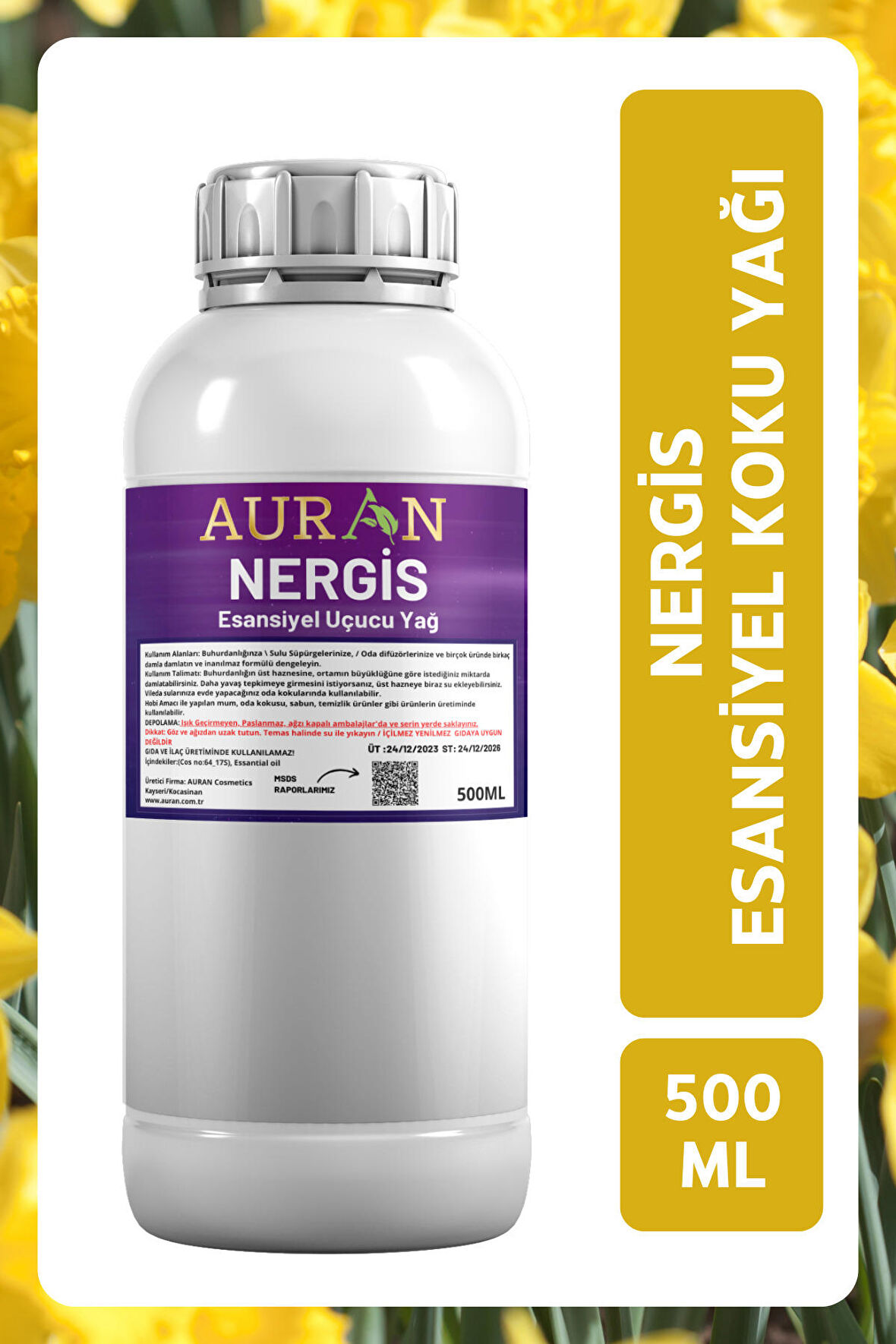 Nergis Esansiyel Uçucu Yağ Esans Koku Yağı Hobi Esans Mum Sabun Oda Kokusu 500ml