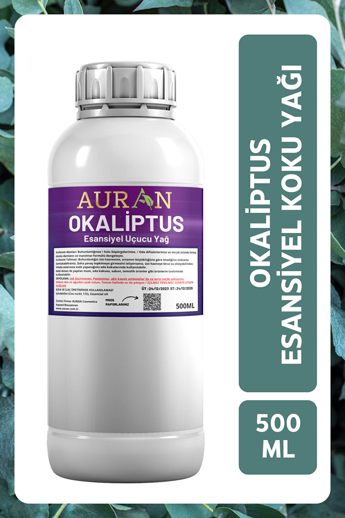 Okaliptus Esansiyel Uçucu Yağ Esans Koku Yağı Hobi Esans Mum Sabun Oda Kokusu 500ml