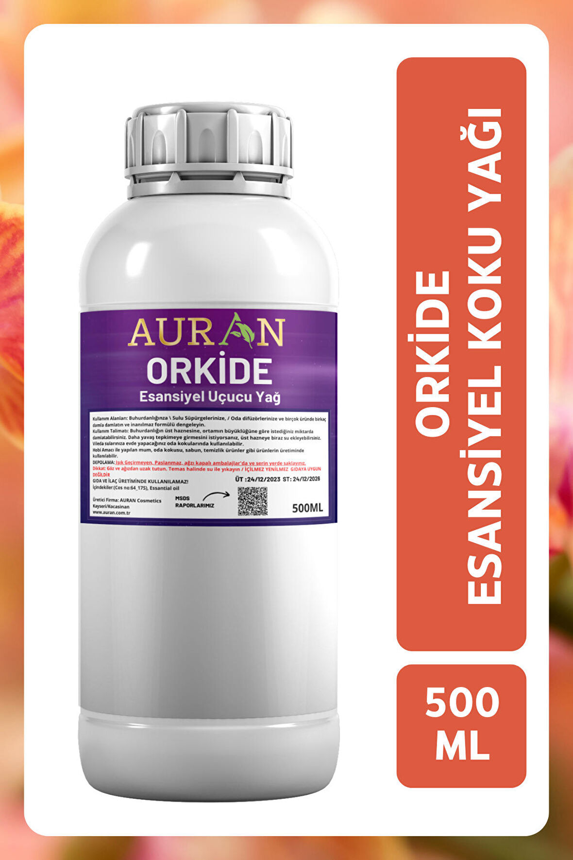 Orkide Esansiyel Uçucu Yağ Esans Koku Yağı Hobi Esans Mum Sabun Oda Kokusu 500ml