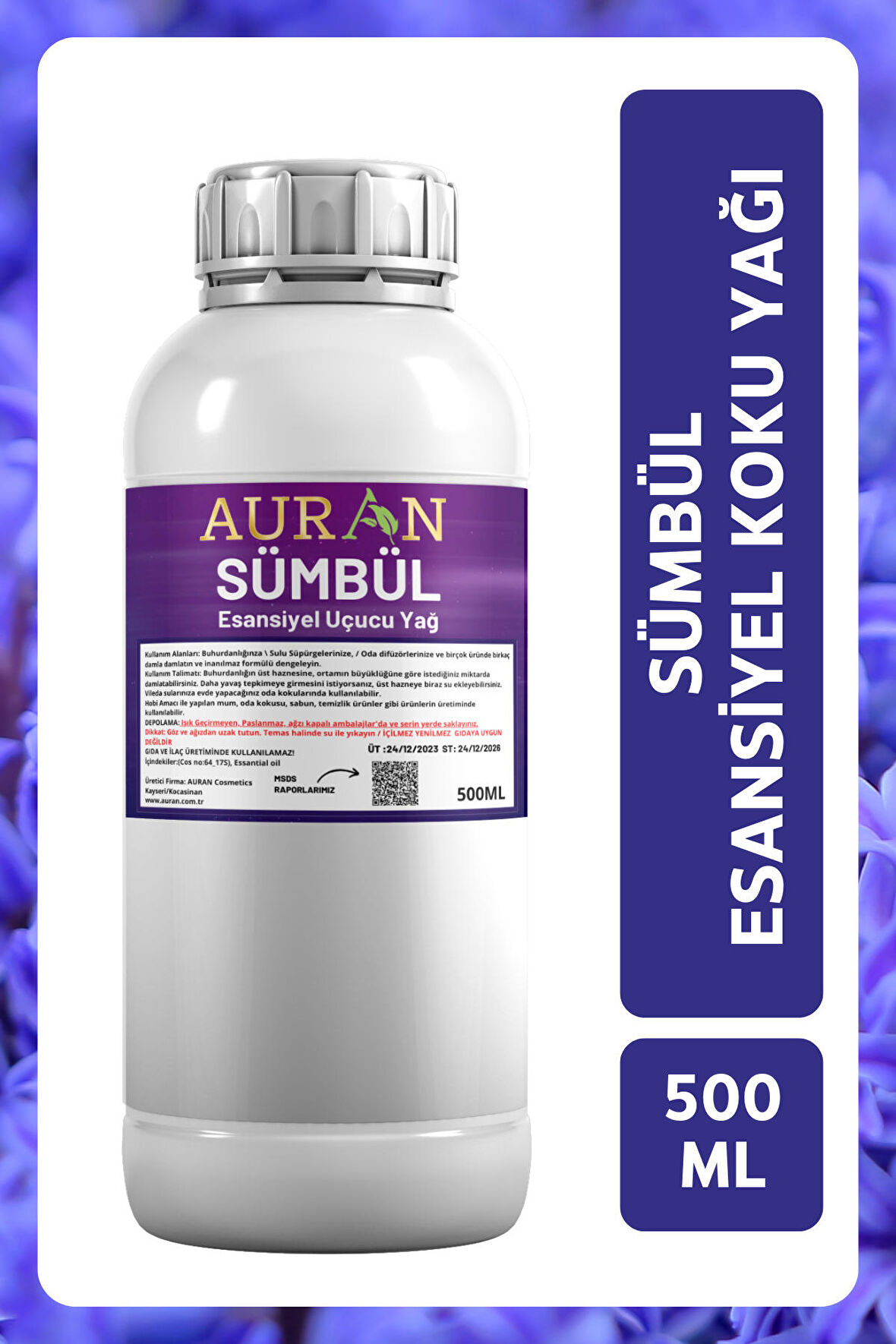 Sümbül Esansiyel Uçucu Yağ Esans Koku Yağı Hobi Esans Mum Sabun Oda Kokusu 500ml