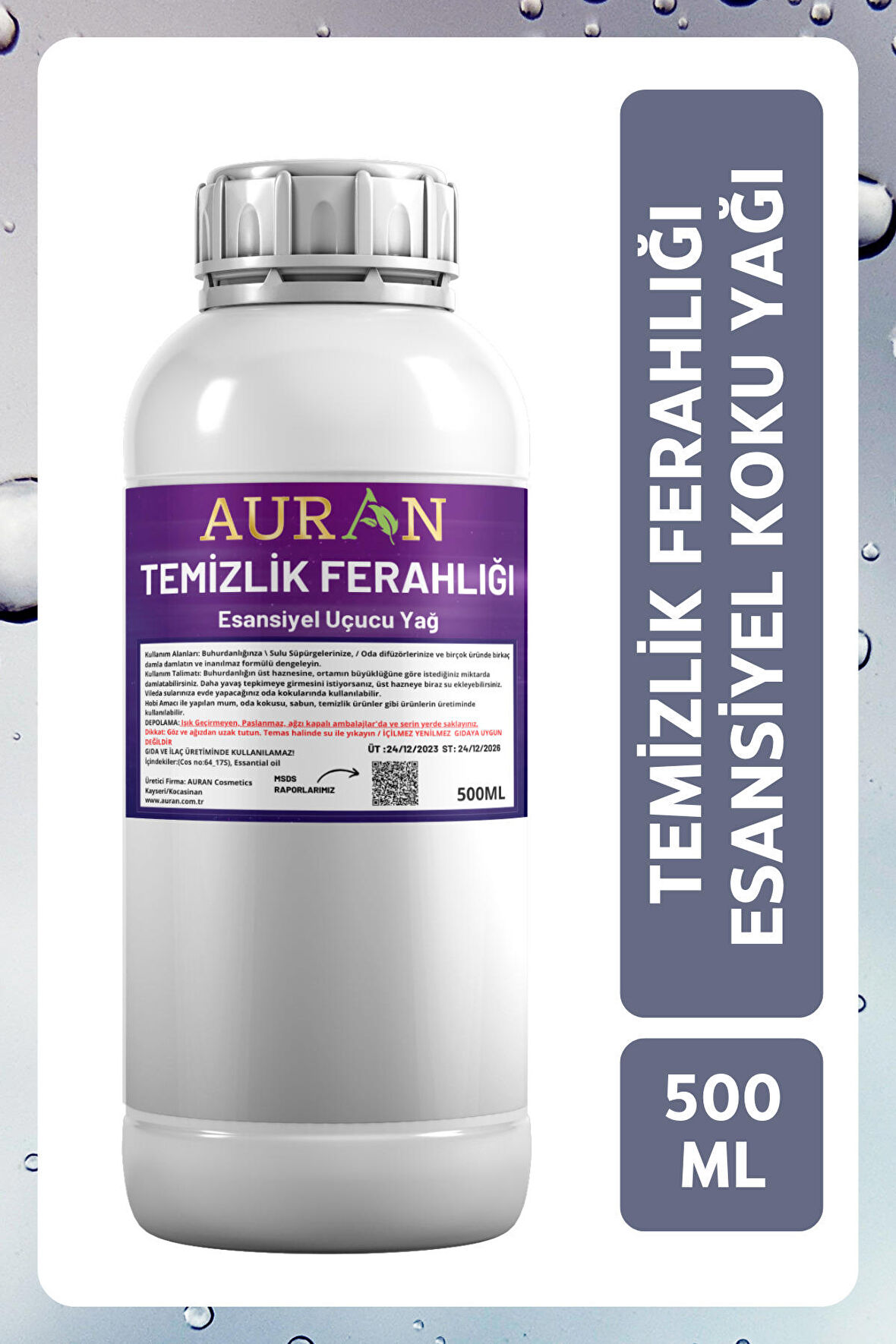 Temizlik Ferahlığı Esansiyel Uçucu Yağ Esans Koku Yağı Hobi Esans Mum Sabun Oda Kokusu 500ml