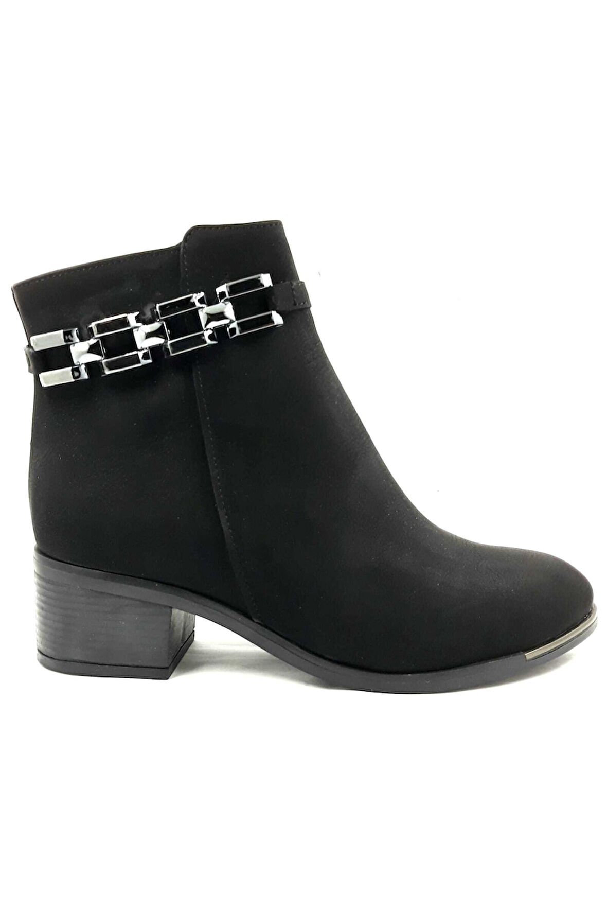 325035 Siyah 5 Cm Fermuarlı Kadın Bot