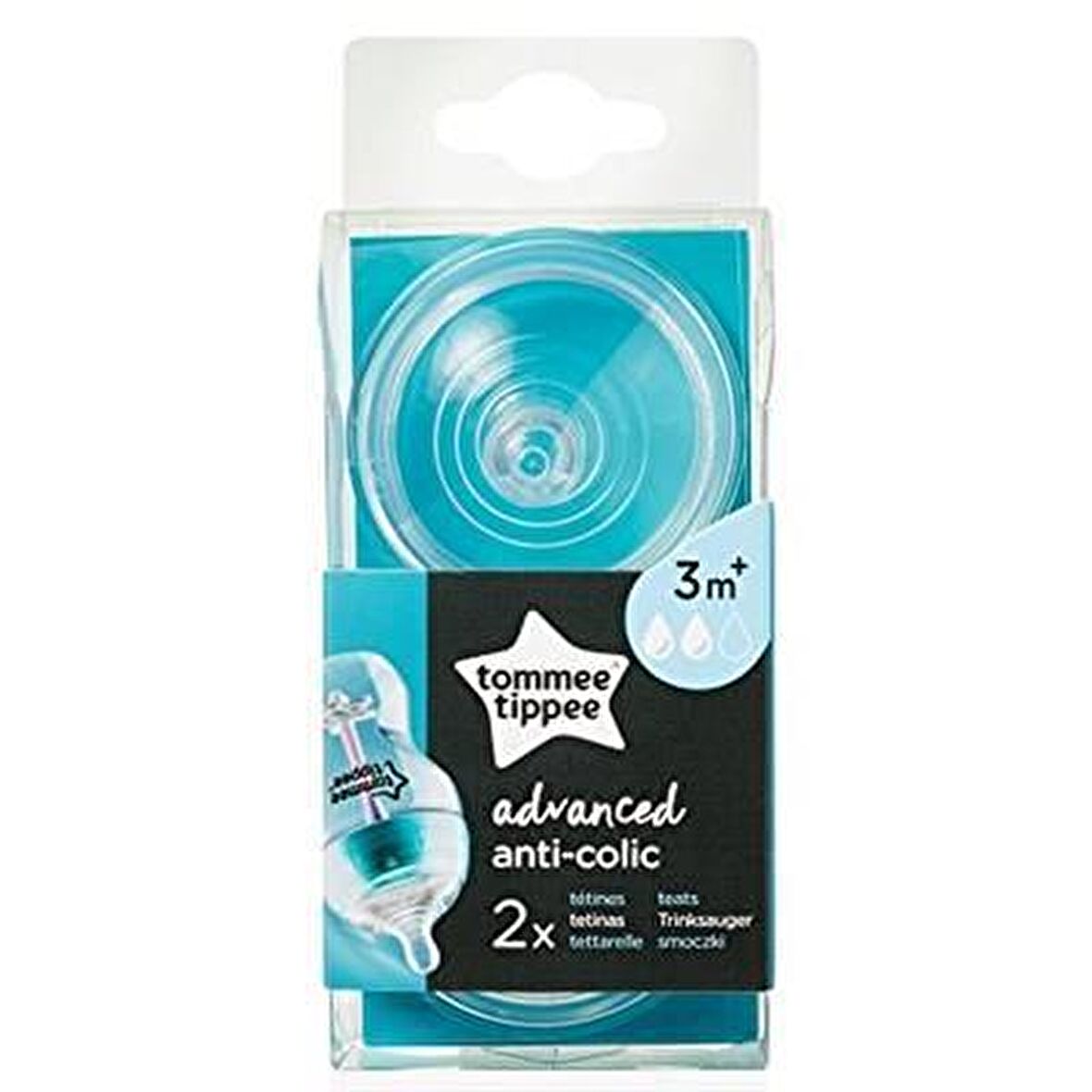 Tommee Tippee Advanced Orta Akış 3 + Ay 2'li Biberon Emziği