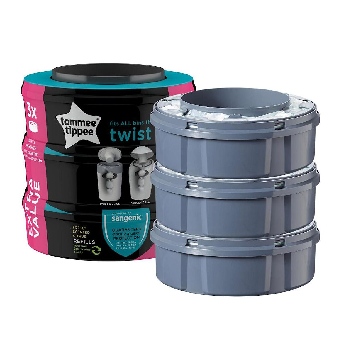 Tommee Tippee Twist Click Çöp Poşeti 3'lü