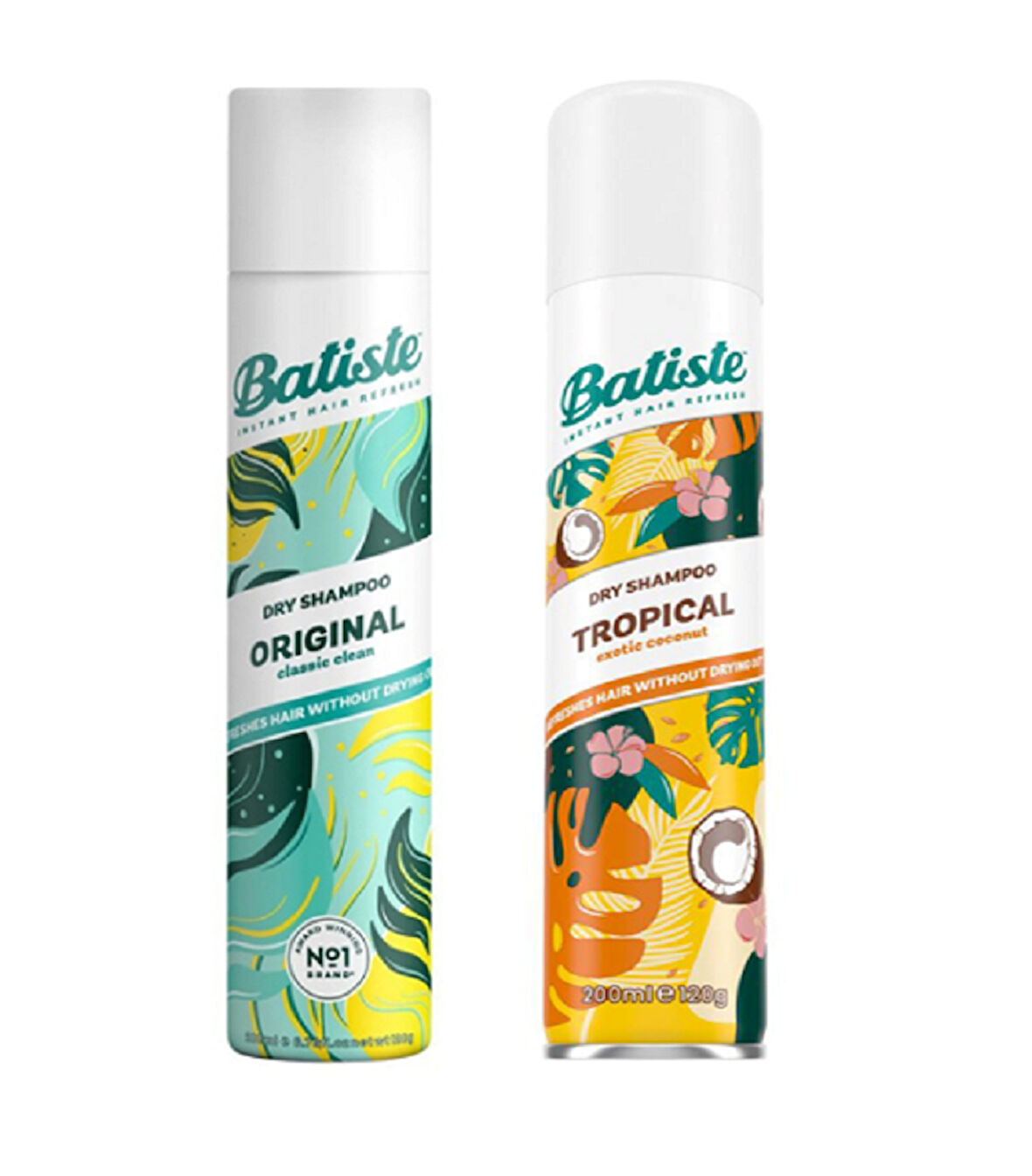 Batiste Kuru Şampuan Original 200 ml + Tropical 200 ml 2'li Yağlanma Karşıtı Hacim Seti