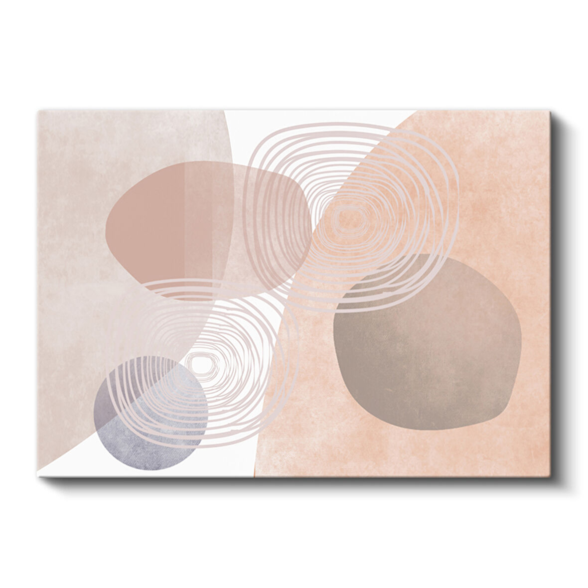 Pastel Tonlarda Soyut Geometrik Desen Kanvas Tablo