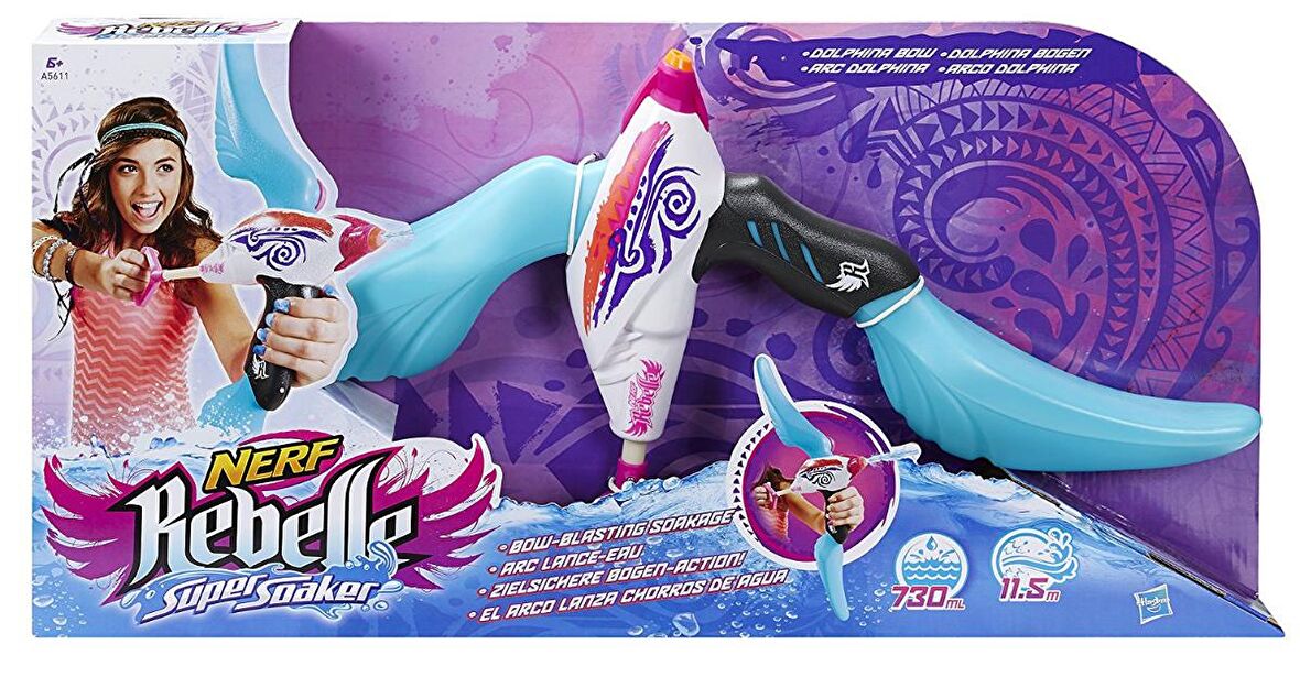 LİSANSLI - Nerf Rebelle Super Soaker Dolphina Bow A5611