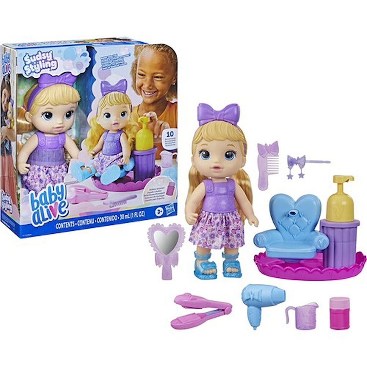 Baby Alive Köpüklü Saç Tasarımı Eğlencesi F5112 Lİsanslı Ürün