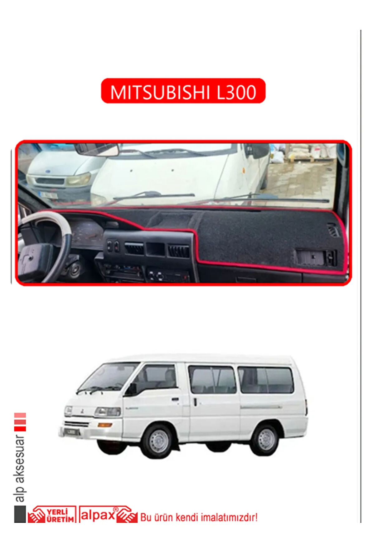 Mıtsubıshı L300 Torpido Koruma  Halısı -  Kırmızı Kenar