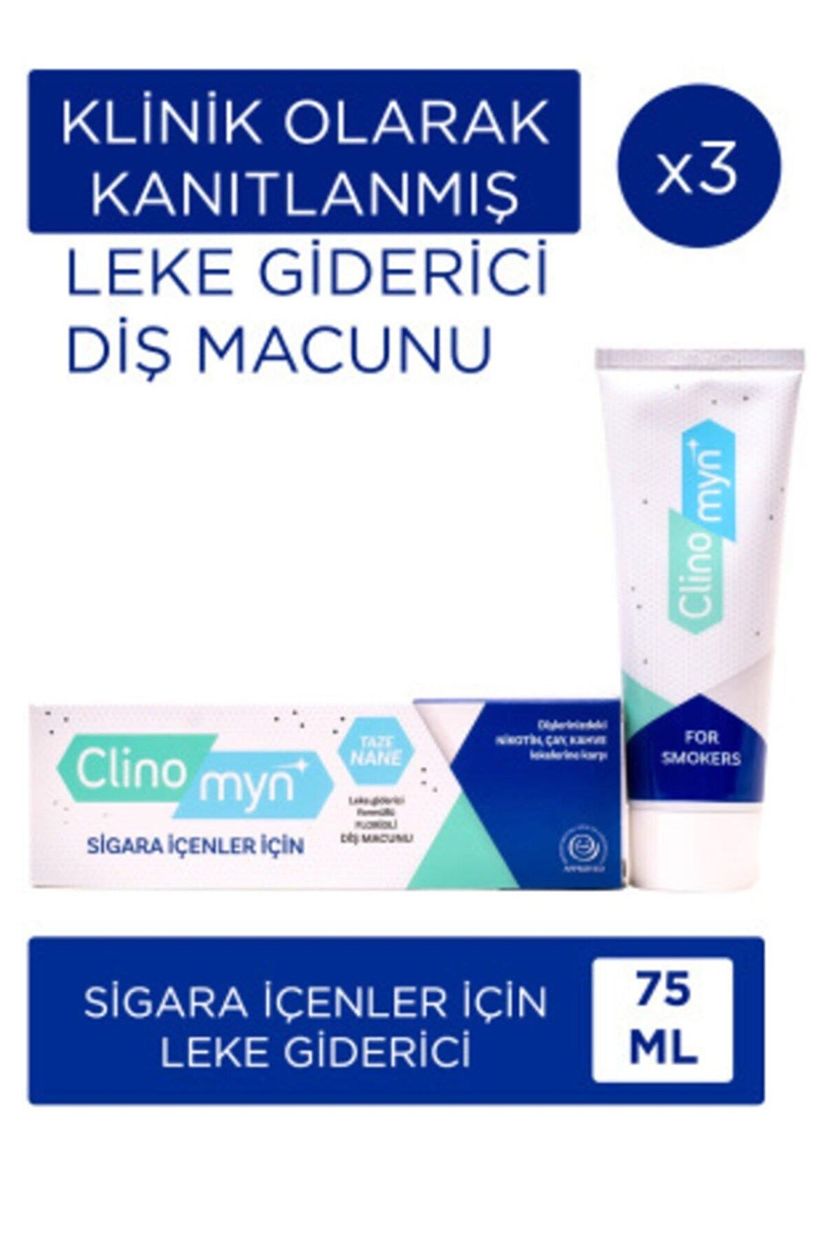 Clinomyn Nane Aromalı Beyazlatma Diş Macunu 3x75 ml 