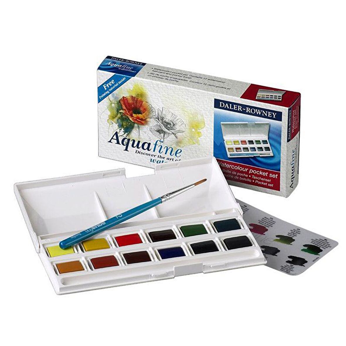 Daler Rowney Aquafine Tablet Sulu Boya Seti 12li 1/2 Tablet