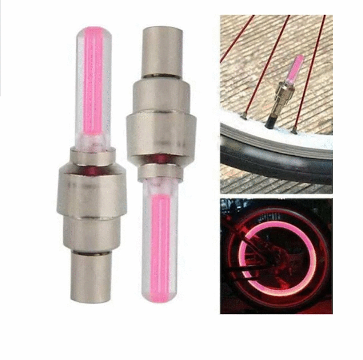 Led Işıklı Lastik Sibop Kapağı - Pembe