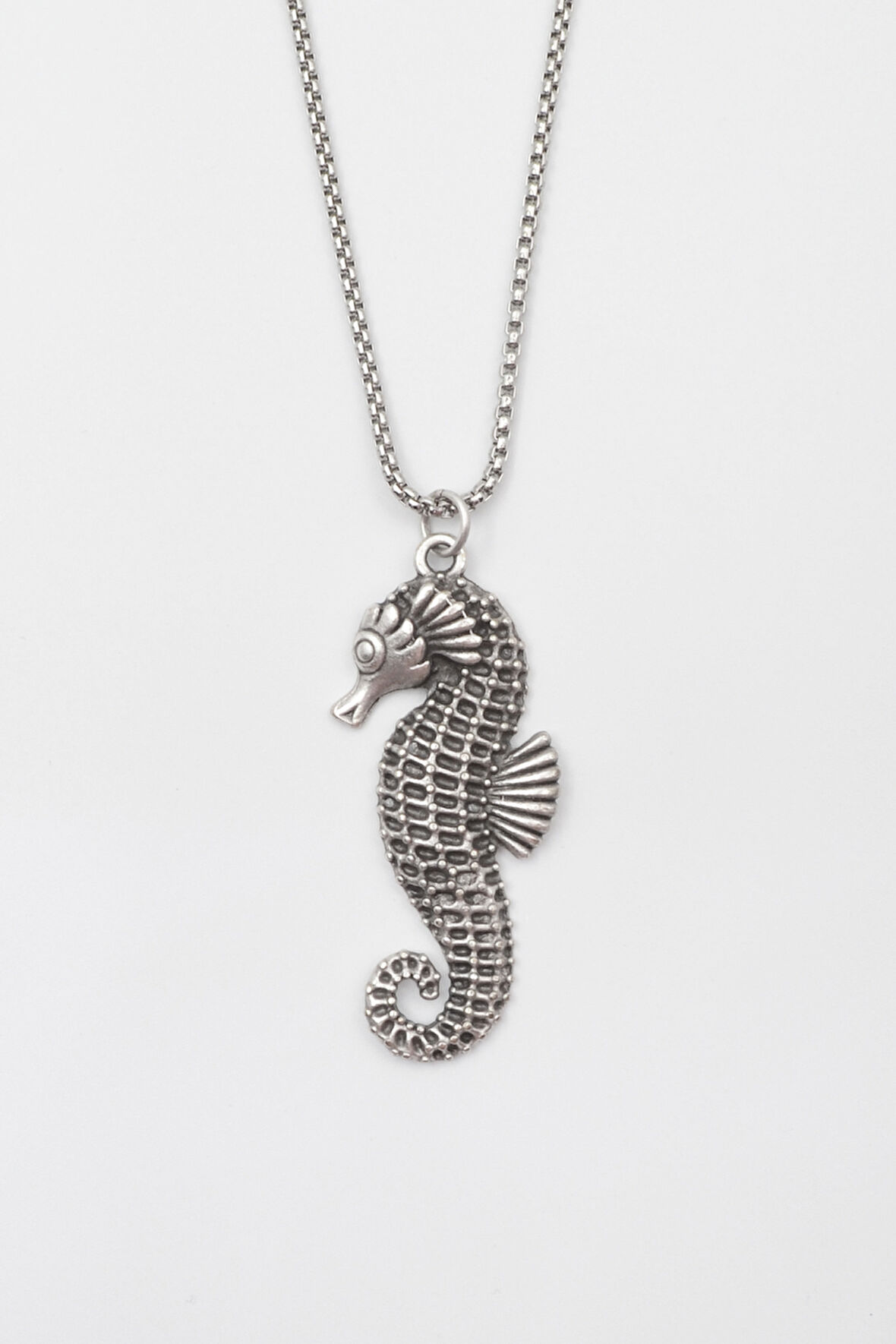 Denizatı Örme Zincir Kolye - Antik Gümüş Kaplama - Kadın Erkek - 60 cm