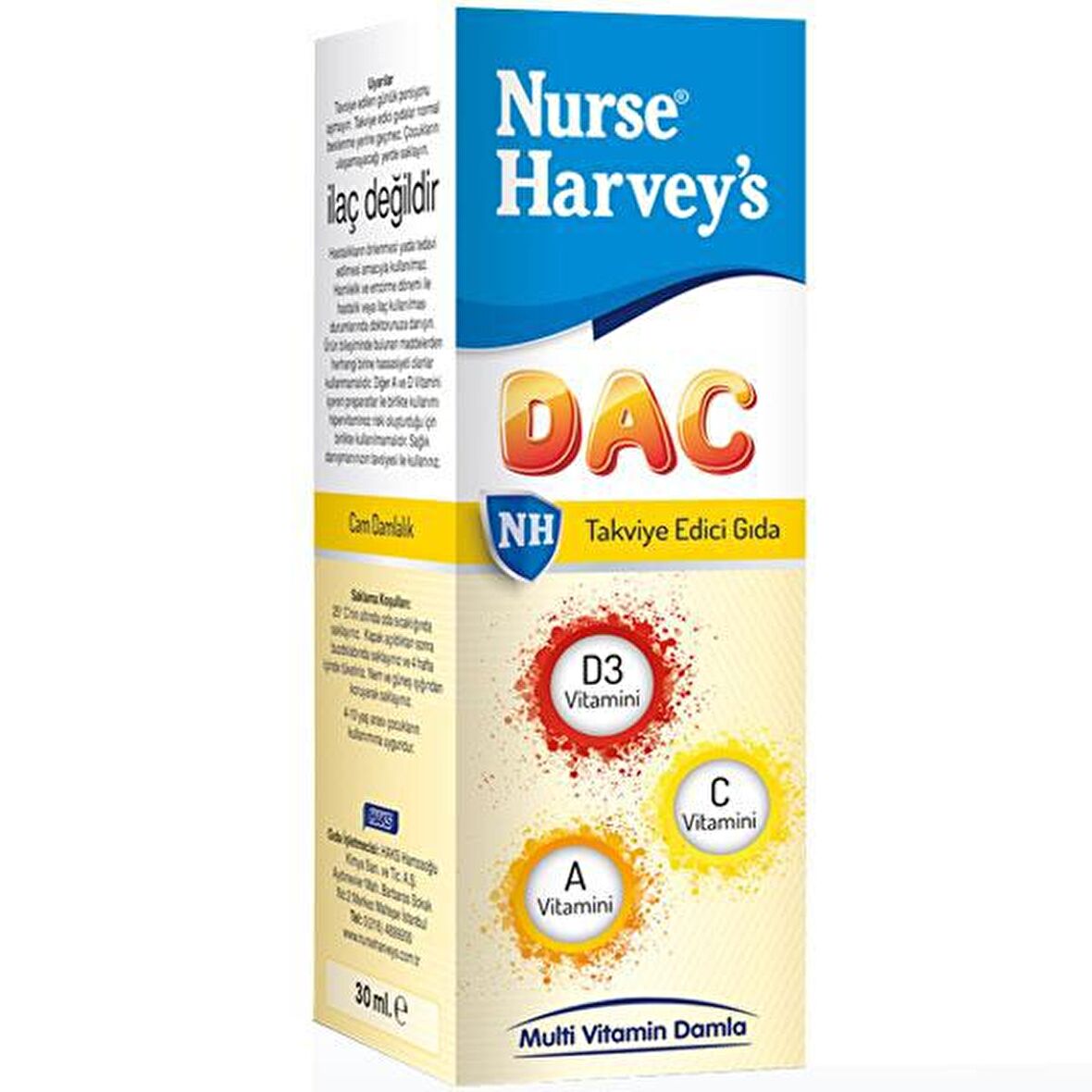 Nurse Harveys Dac Multi Vitamin Damla Portakal Aromalı 30ml