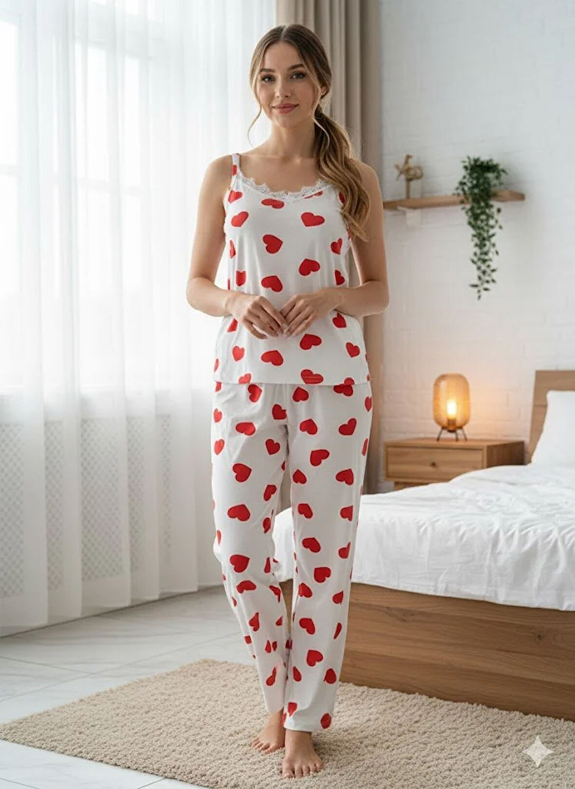 KADIN DANTEL DETAYLI PİJAMA TAKIM