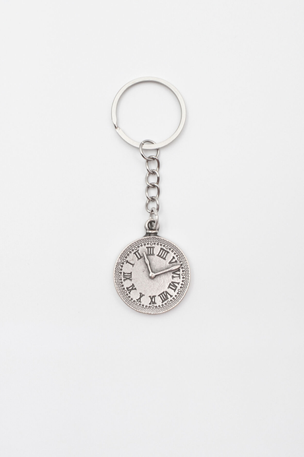 Antika Saat Anahtarlık - Antik Gümüş Kaplama - Kadın Erkek