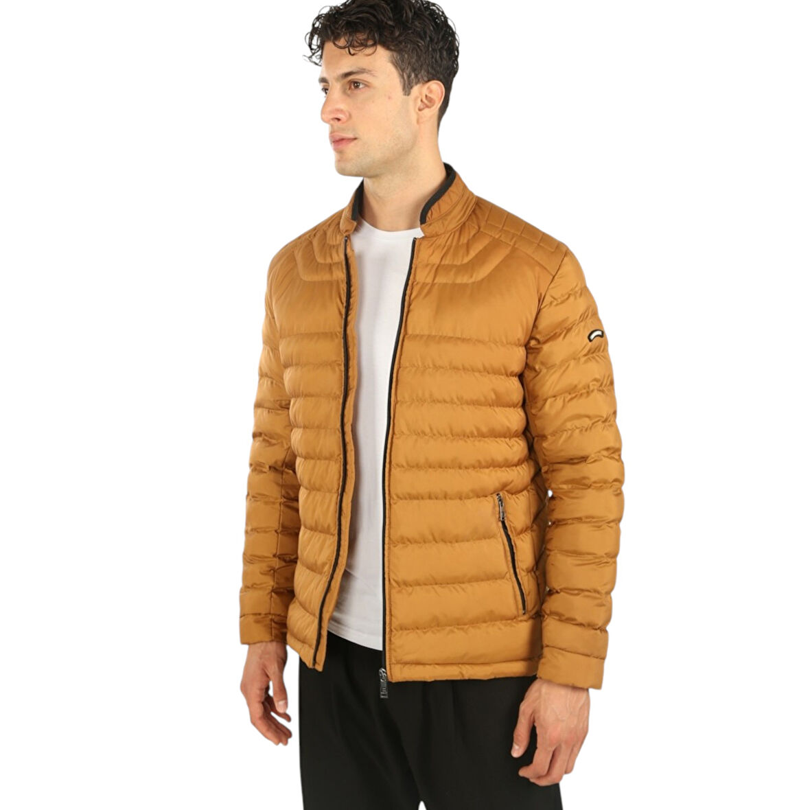 Erkek Renk Elyaf Dolgulu Mont Rüzgar Geçirmez 80162