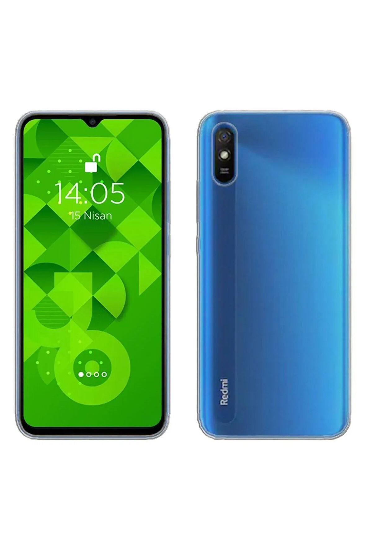 Xiaomi Redmi 9a Silikon Kılıf + Ekran Koruyucu 9h Temperli Kırılmaz Cam Sert Şeffaf - Extra İnce