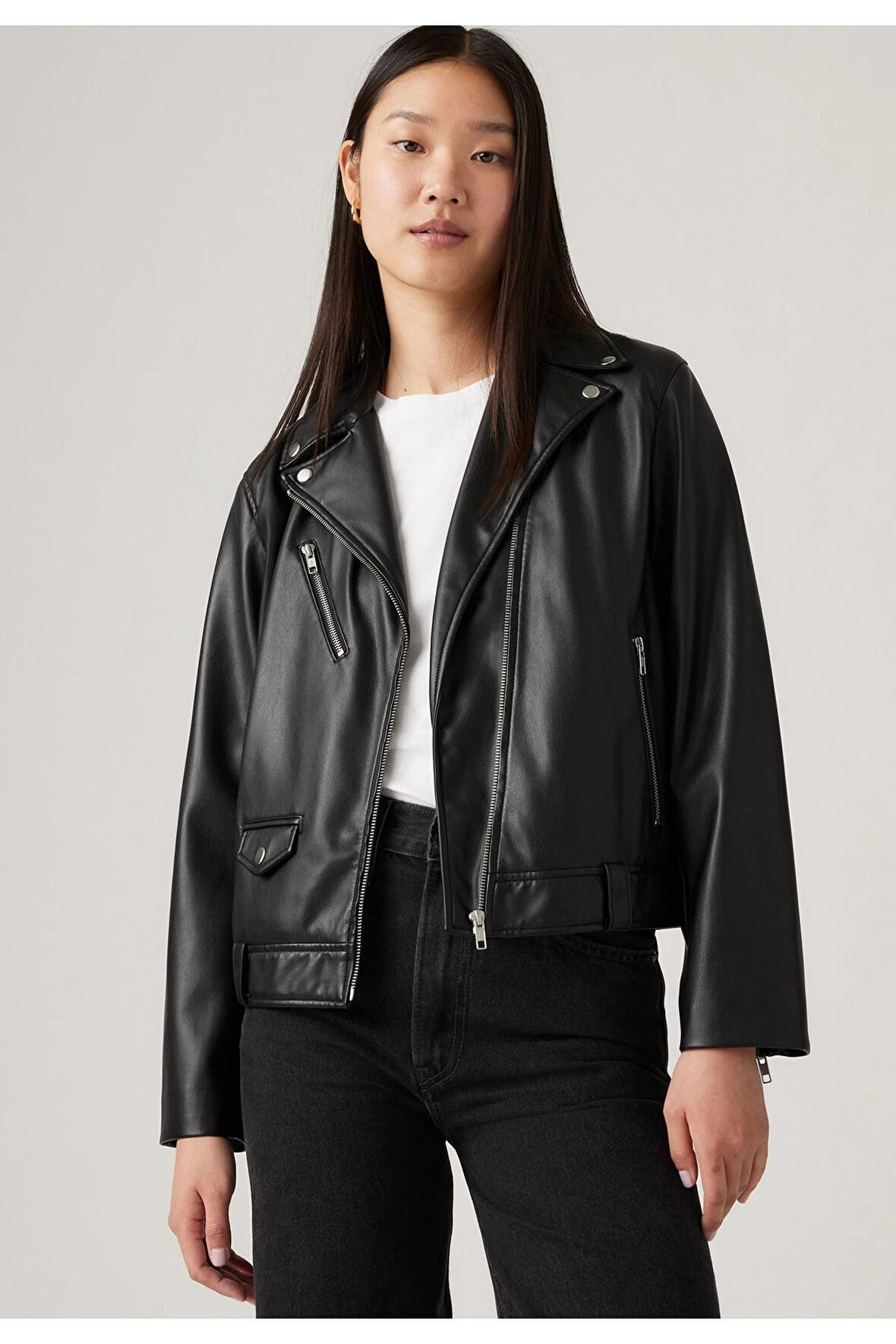 Levi's Kadın Fonksiyonel Kendal Moto Biker Deri Ceket - A9373-0000